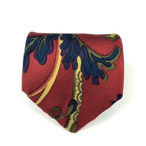 Jos. A. Bank Premier Collection Vintage Men's Silk Floral Red Multi-Color Tie 56